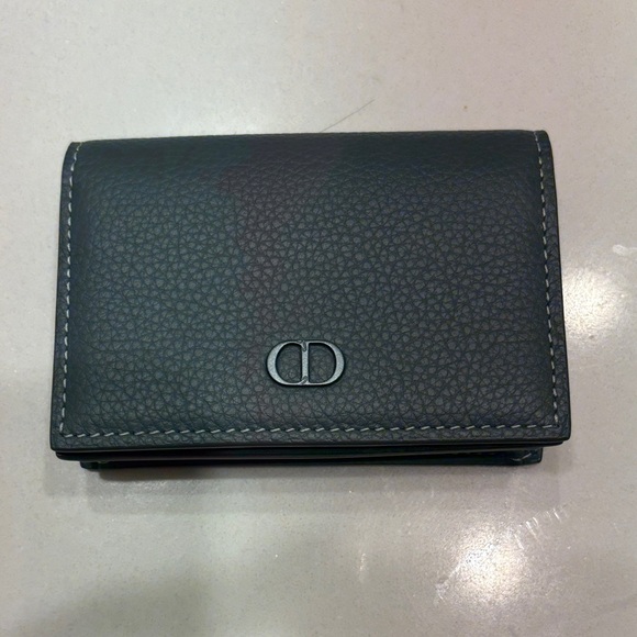 Dior Dark Gray Leather Card Holder